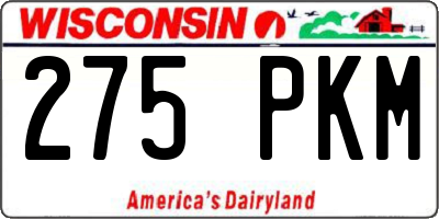 WI license plate 275PKM