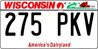 WI license plate 275PKV