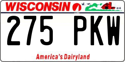 WI license plate 275PKW