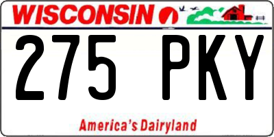 WI license plate 275PKY
