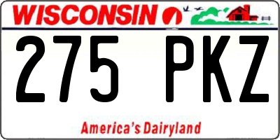 WI license plate 275PKZ