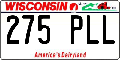 WI license plate 275PLL