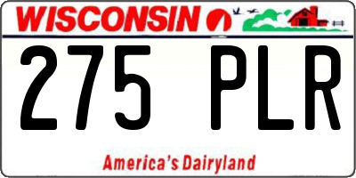 WI license plate 275PLR