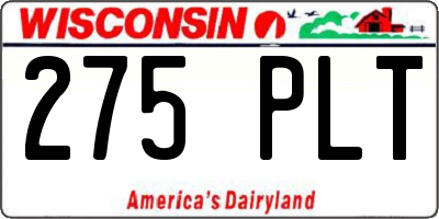 WI license plate 275PLT