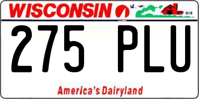 WI license plate 275PLU