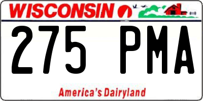 WI license plate 275PMA