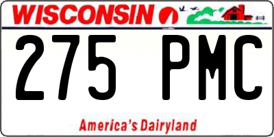 WI license plate 275PMC