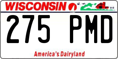 WI license plate 275PMD