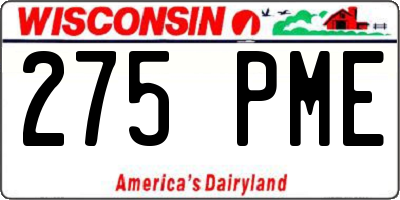 WI license plate 275PME