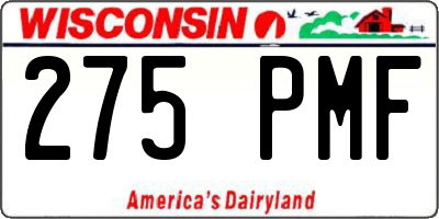 WI license plate 275PMF
