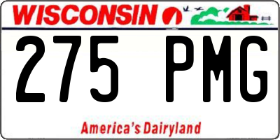 WI license plate 275PMG