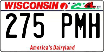 WI license plate 275PMH
