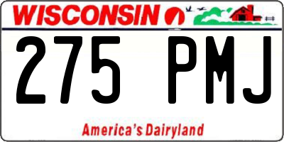 WI license plate 275PMJ