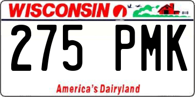 WI license plate 275PMK