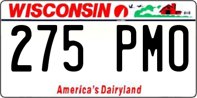 WI license plate 275PMO