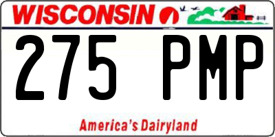 WI license plate 275PMP