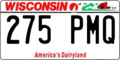 WI license plate 275PMQ