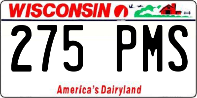 WI license plate 275PMS