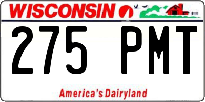 WI license plate 275PMT
