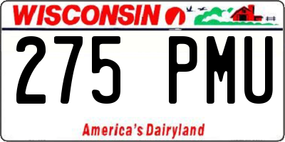 WI license plate 275PMU