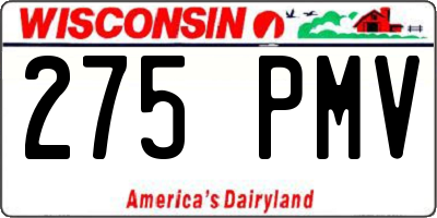 WI license plate 275PMV