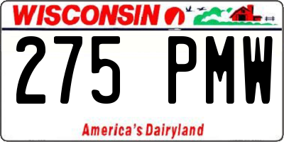 WI license plate 275PMW