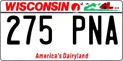 WI license plate 275PNA