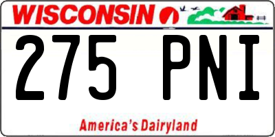 WI license plate 275PNI
