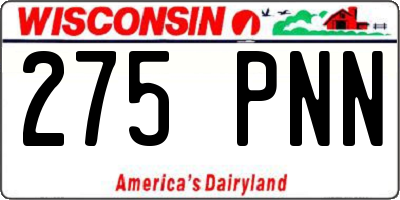 WI license plate 275PNN