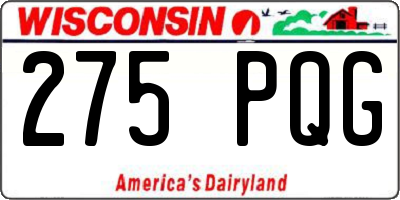 WI license plate 275PQG