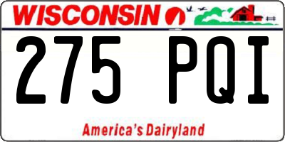 WI license plate 275PQI