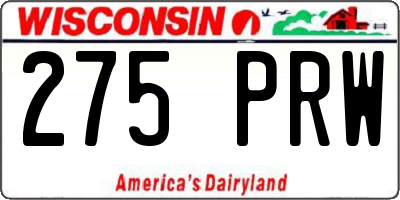 WI license plate 275PRW