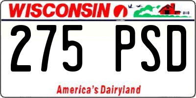 WI license plate 275PSD
