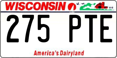 WI license plate 275PTE