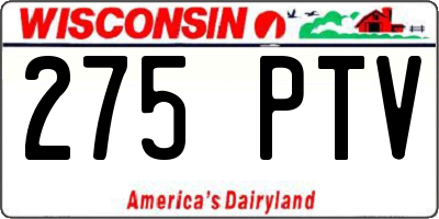 WI license plate 275PTV