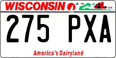WI license plate 275PXA