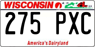 WI license plate 275PXC
