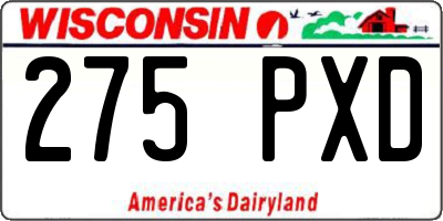 WI license plate 275PXD