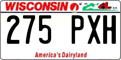 WI license plate 275PXH