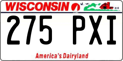 WI license plate 275PXI