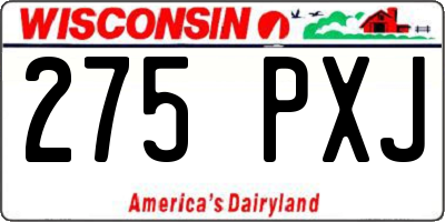 WI license plate 275PXJ