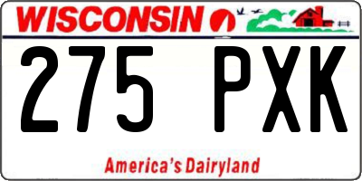 WI license plate 275PXK