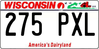 WI license plate 275PXL