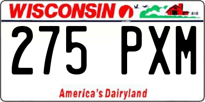 WI license plate 275PXM