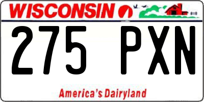 WI license plate 275PXN