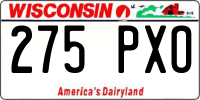 WI license plate 275PXO