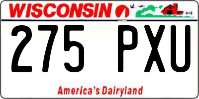 WI license plate 275PXU