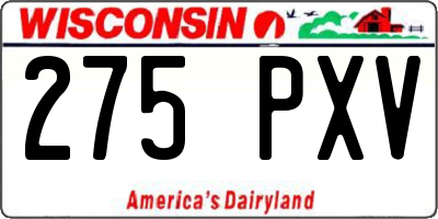 WI license plate 275PXV