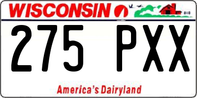 WI license plate 275PXX