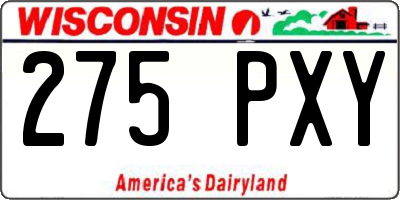 WI license plate 275PXY
